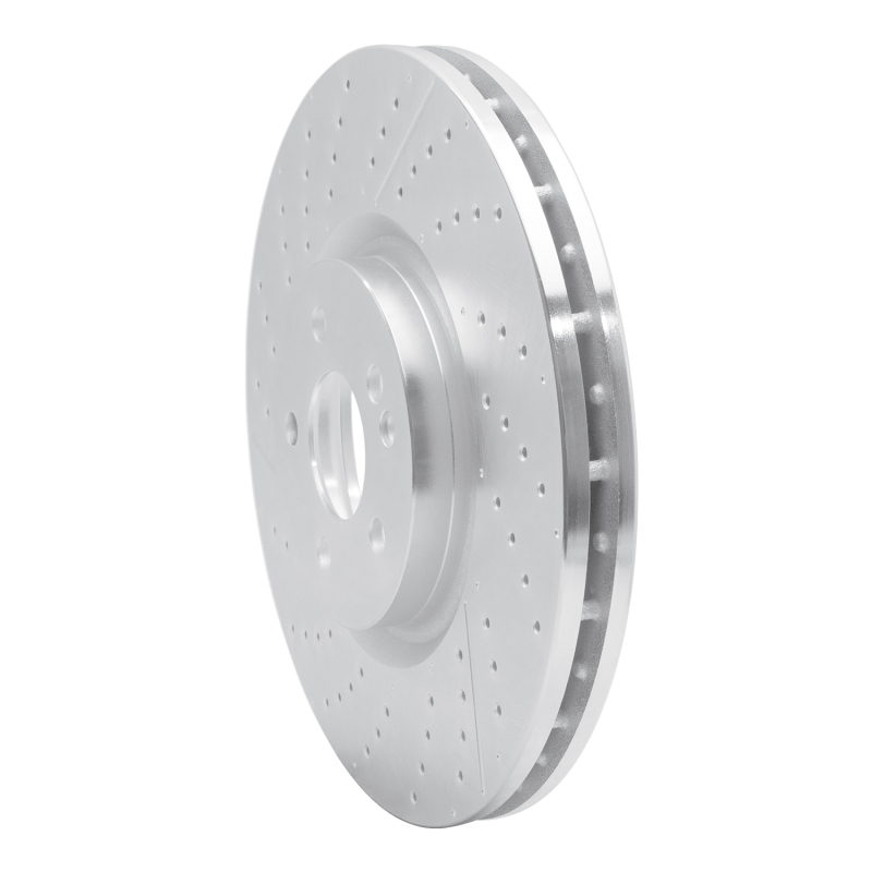 Mercedes-Benz GLA45 AMG Brake Rotor (1) - Front - R1 Concepts - Drilled & Slotted - Silver - `14-`19